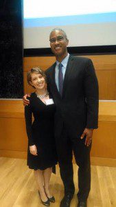 Hurnyak with Dean Peter Henry at Academic Awards and Service Recognition Reception