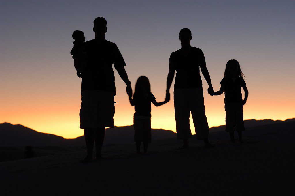 Silhouette of family