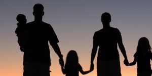 Silhouette of family