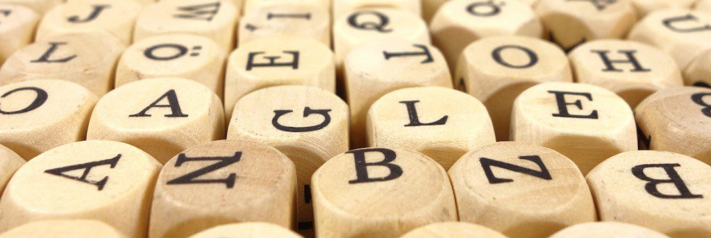 wooden word cubes