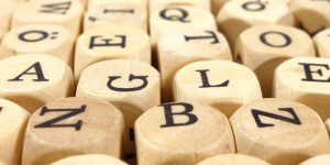 wooden word cubes