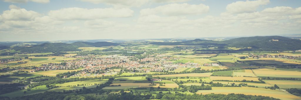 skyline of a small city